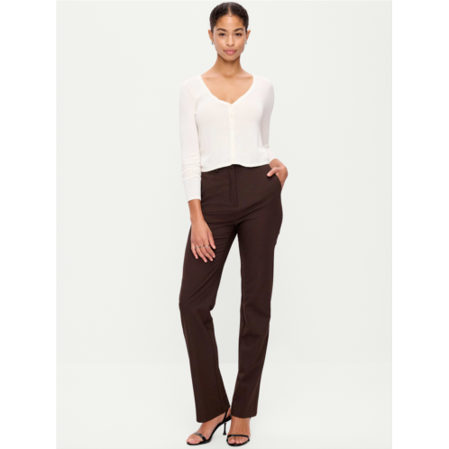 OldNavy Extra High-Waisted Straight-Leg Twill Pants