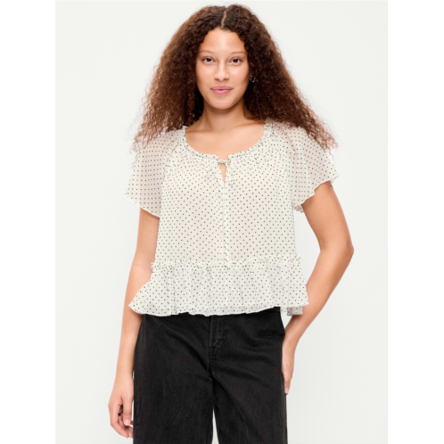OldNavy Chiffon Flutter-Sleeve Top