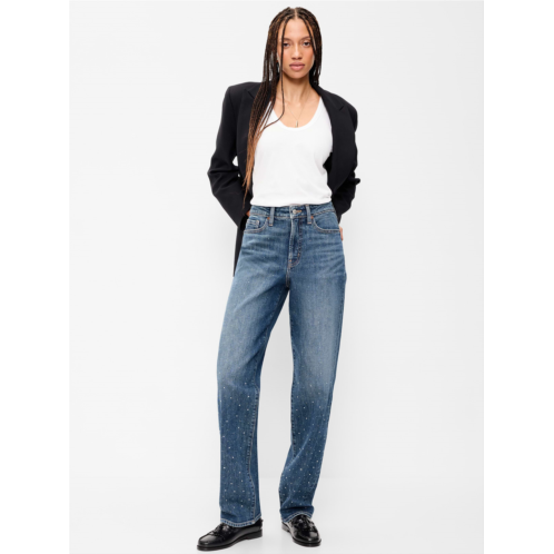 OldNavy High-Waisted OG Loose Embellished Jeans