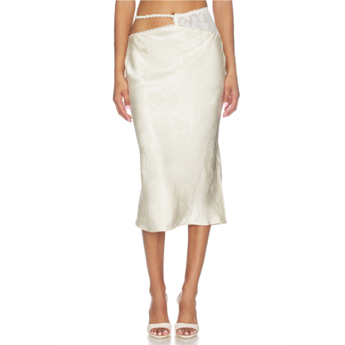 Adrift Satin Midi Skirt For Love & Lemons