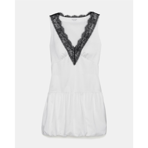 Kate spade Lace Trim Satin Bubble Mini Dress
