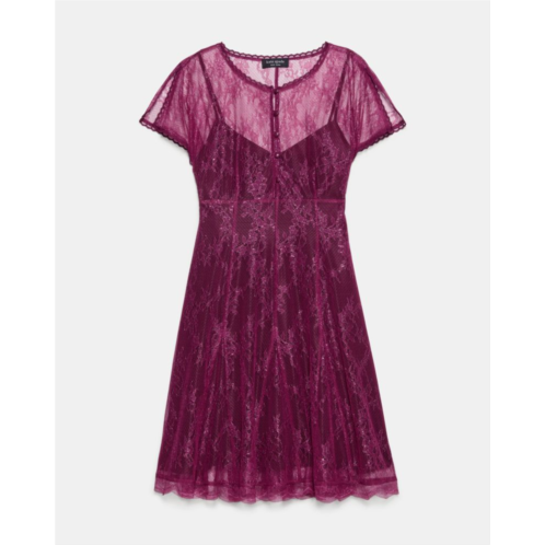 Kate spade Lurex Lace Short Sleeve Mini Dress