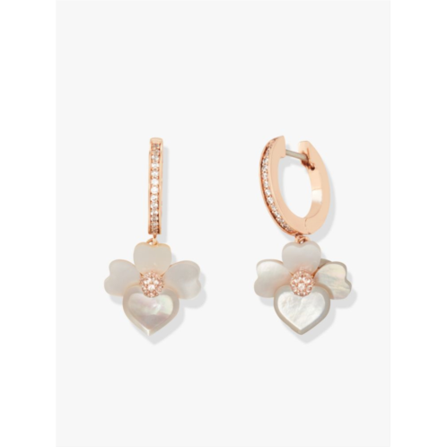 Kate spade Precious Pansy Pave Drop Mini Hoops