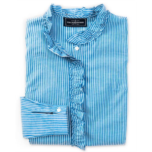 KIEL JAMES PATRICK Mariner Stripe Ruffle Shirt