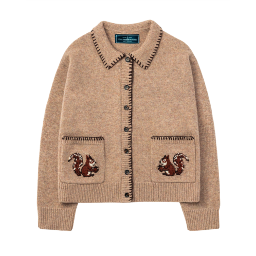 KIEL JAMES PATRICK New England Heirloom Cardigan in Harvest Squirrel