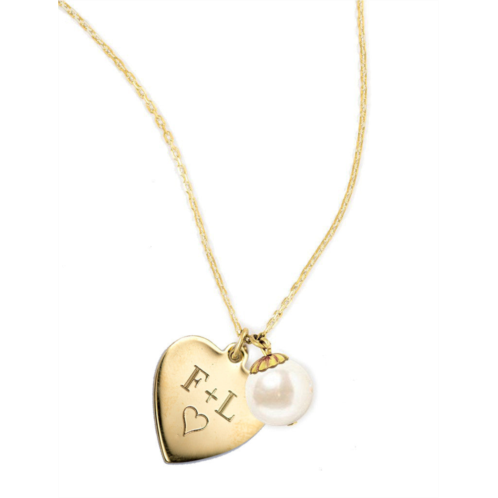 KIEL JAMES PATRICK I Heart Pearls Gold Engravable Pendant Necklace
