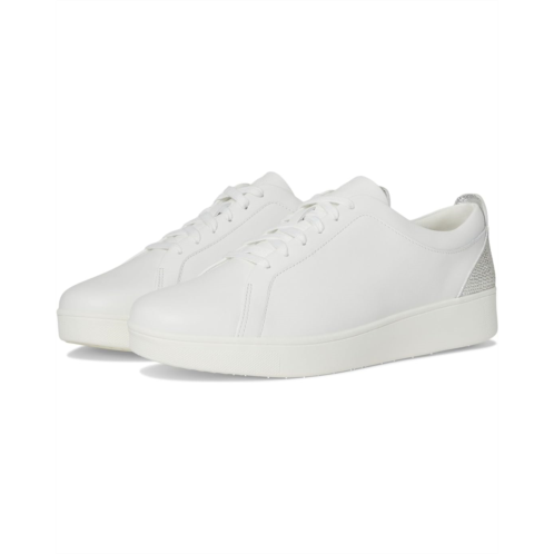 FitFlop Rally Crystal-Backtab Leather Trainers