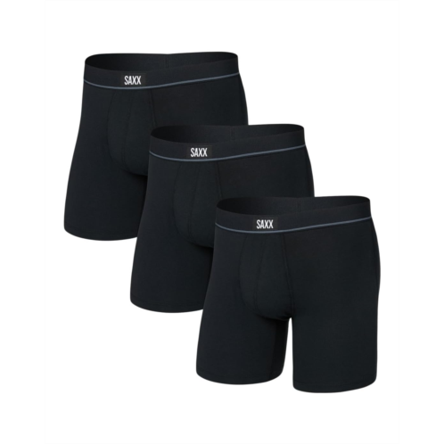 Mens SAXX UNDERWEAR Essential Cotton Boxer Brief Fly 3-Pack