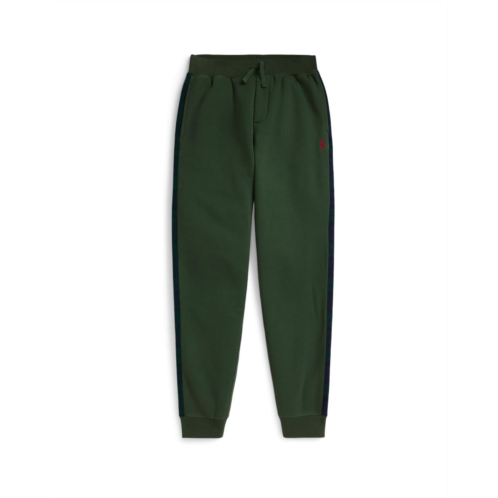 Boys Polo Ralph Lauren Kids Plaid-Trim Fleece Jogger Pants (Big Kid)