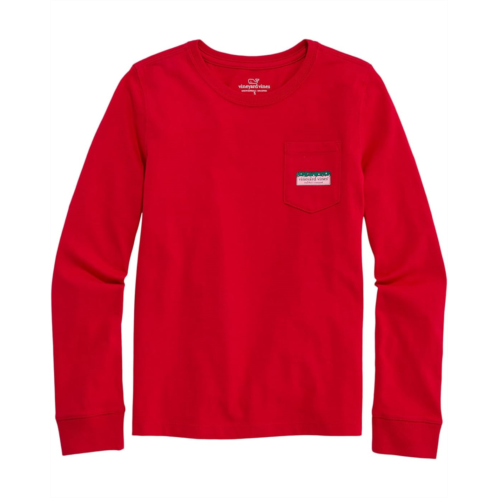 Girls Vineyard Vines Kids Long Sleeve Pocket Tee (Toddler/Little Kid/Big Kid)