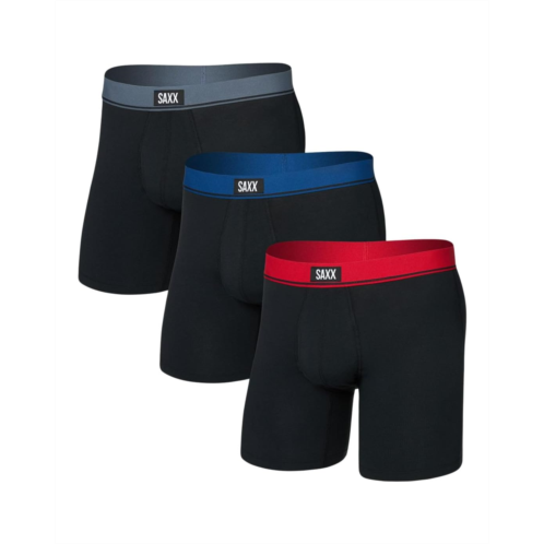 Mens SAXX UNDERWEAR Essential Cotton Boxer Brief Fly 3-Pack