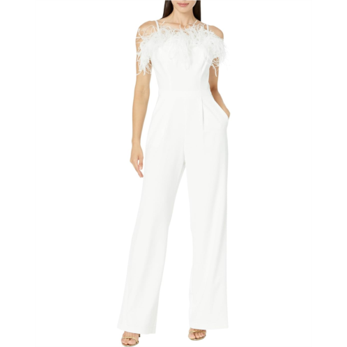 XSCAPE Long Jumpsuit Scuba Crepe Feather