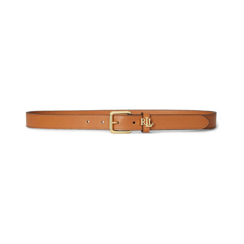 POLO RALPH LAUREN Logo-Keeper Leather Skinny Belt