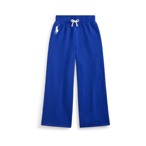Womens Polo Ralph Lauren Kids Big Pony Fleece Wide-leg Sweatpants (big Kid)