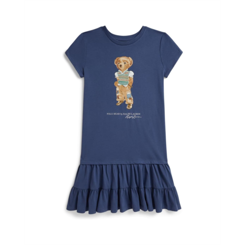 Girls Polo Ralph Lauren Kids Polo Bear Tiered Cotton Jersey Dress (Big Kid)