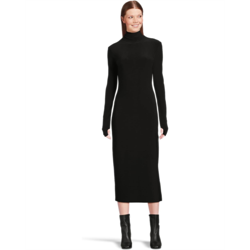 Norma Kamali Long Sleeve Turtleneck Dress To Midcalf