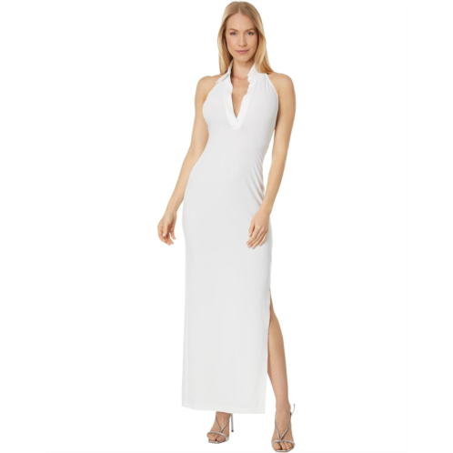 Norma Kamali Halter NK Shirt Side Slit Gown