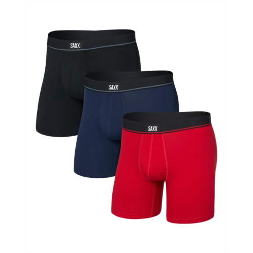 Mens SAXX UNDERWEAR Essential Cotton Boxer Brief Fly 3-Pack