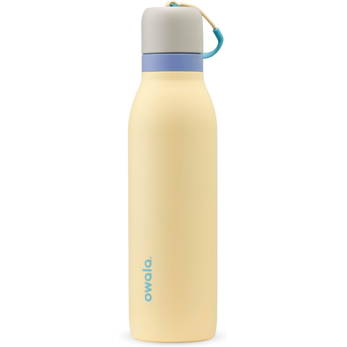 Owala FreeSip Twist Insulated Stainless Steel Water Bottle with Straw for Sports and Travel BPA-Free 18-oz Grey/Yellow (Sunny Daze)