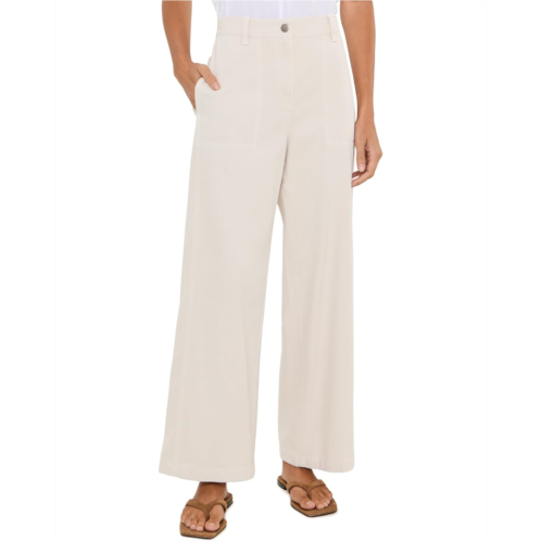 Womens Eileen Fisher Petite Garment Dyed Utility Cotton High-Waisted Pants