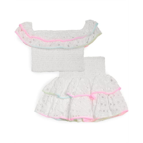 Lola and The Boys Rainbow Fancy Eyelet Set (Toddler/Little Kid/Big Kid)