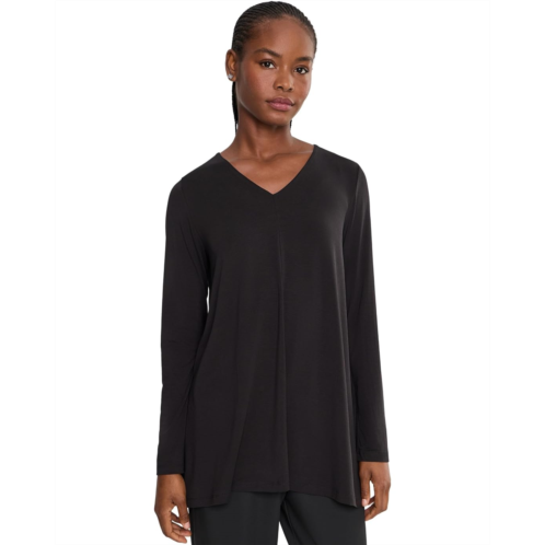 Womens Eileen Fisher Fine Stretch Jersey Knit V-Neck Tunic