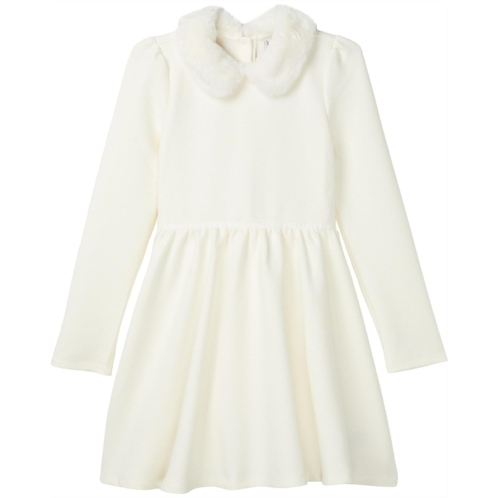 Janie and Jack Fur Collar Mattelasse Dress (Toddler/Little Kid/Big Kid)