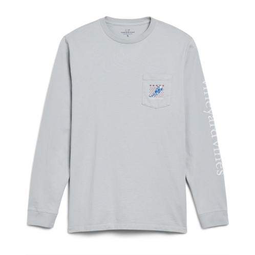 Boys Vineyard Vines Kids Hockey Silo Long Sleeve Pocket Tee (Toddler/Little Kid/Big Kid)