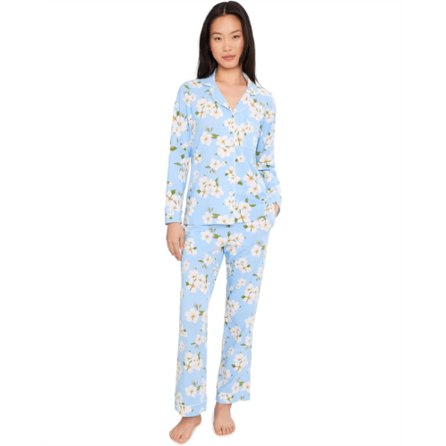 Womens Bedhead PJs Petite Long Sleeve Classic Cotton Knit Pajama Set