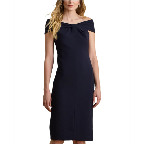 POLO RALPH LAUREN Womens Lauren Ralph Lauren Twist-Front Crepe Cocktail Dress