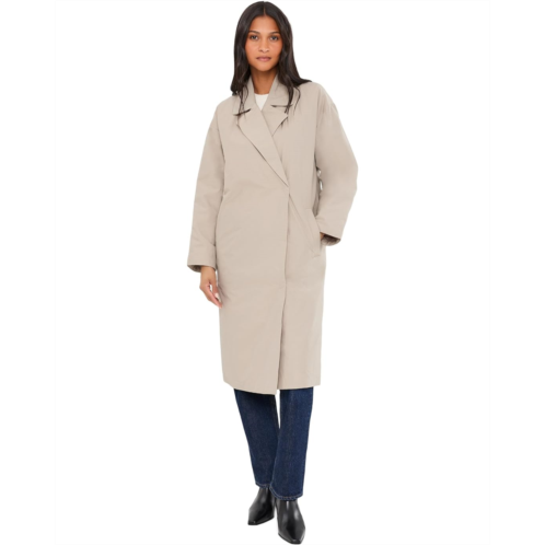 Womens Eileen Fisher Light Cotton Nylon Padded Trench Coat