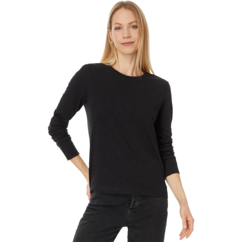 Womens Lilla P Long Sleeve Ribbed Cuff Crew-Neck