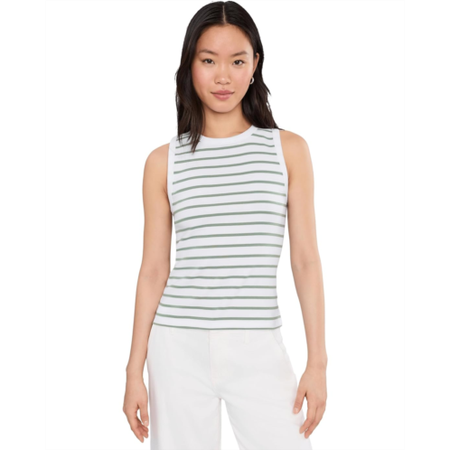 Womens Lilla P Rib Stripe High Neck Tank