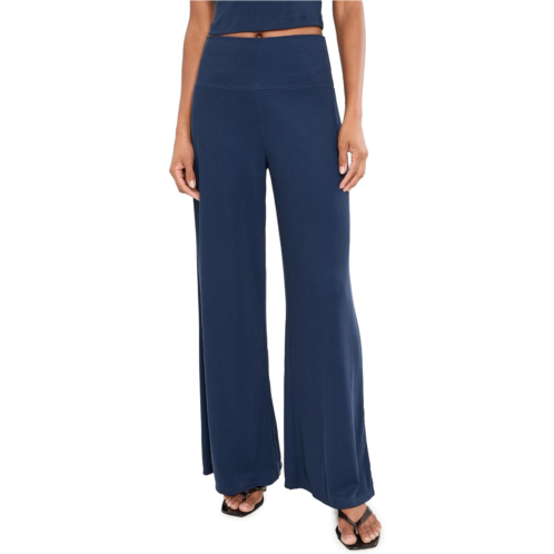 Womens Spiritual Gangster Zen Rib Journey Wide Leg Pants