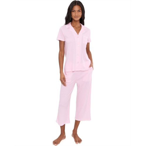 Karen Neuburger Petite Short Sleeve Notch Top & Capri Pajama Set