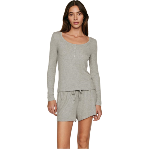 Womens Eberjey Dream Rib Longsleeve Henley