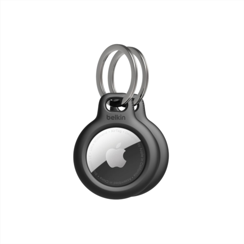 Belkin Apple AirTag Secure Holder with Key Ring - Durable Scratch Resistant Case with Open Face & Raised Edges - Protective AirTag Keychain Accessory For Keys Pets Luggage Backp