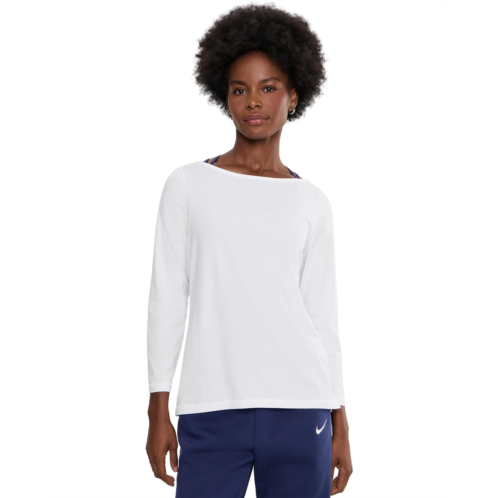 L.L.Bean Womens LLBean Soft Stretch Supima Tee Boatneck Bracelet Sleeve