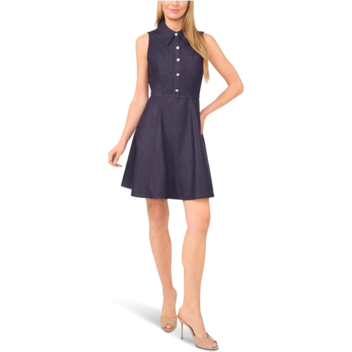 CeCe Sleeveless Fit & Flare Collared Dress
