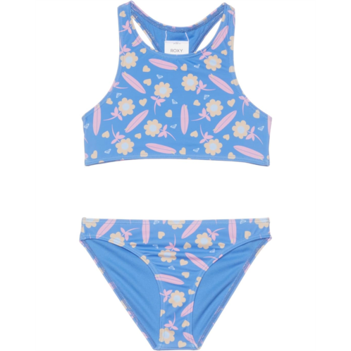 Roxy Kids Lorem Crop Top Swimsuit Set (Toddler/Little Kids/Big Kids)