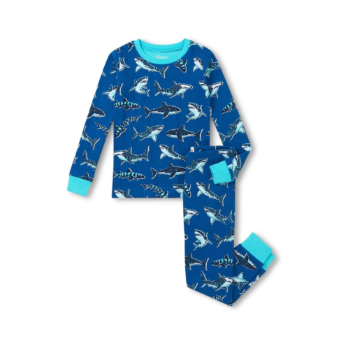 Boys Hatley Kids Patterned Sharks Cotton Pajama Set (Toddler/Little Kid/Big Kid)