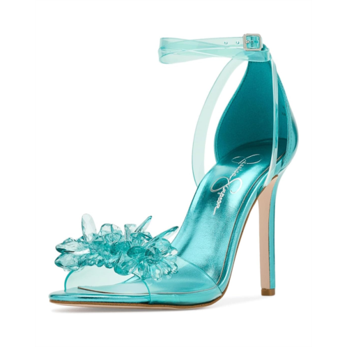 Womens Jessica Simpson Janivah Floral Embellished High Heel Sandals
