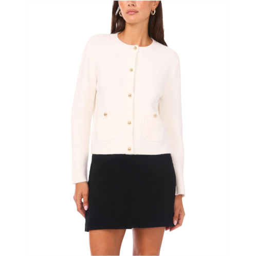 Womens Vince Camuto Long Sleeve Cardigan with Patch Pockets