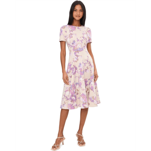 Womens Calvin Klein Short Sleeve Scuba Floral Aline