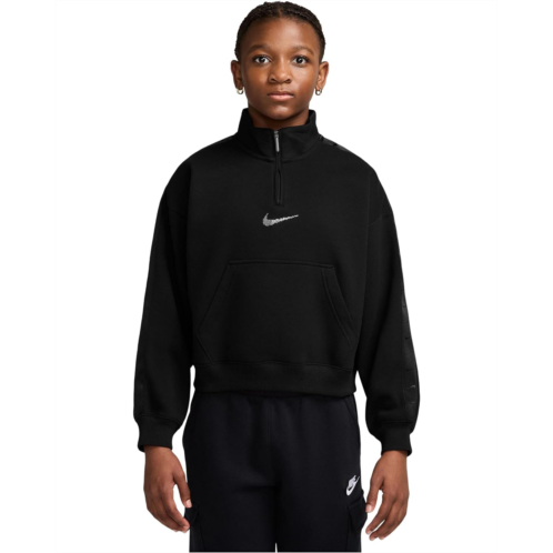 Girls Nike Kids Sportswear Studio Fleece 1/4 Zip Sweatshirt (Little Kid/Big Kid)