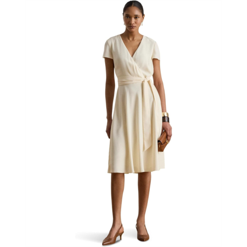 POLO Ralph Lauren Womens Lauren Ralph Lauren Belted Georgette Surplice Dress