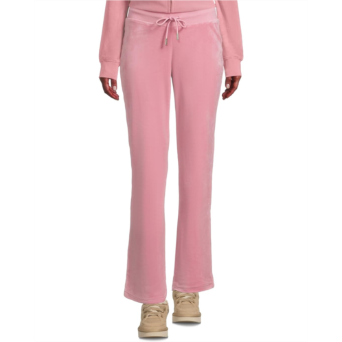 Juicy Couture Solid Rib Waist Velour Pants With Drawcord