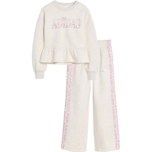 Adidas Kids Heather Peplum Waist Pullover Pant Set (toddler/Little Kid)