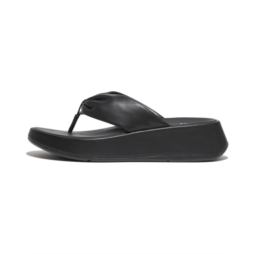 FitFlop F-Mode Leather-Twist Flatform Toe-Post Sandals