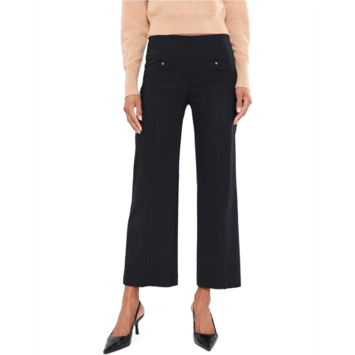 Womens Elliott Lauren Control Stretch Elastic Waist Pull-On Wide Leg Pants with Seam Detail and Grommet Trim
